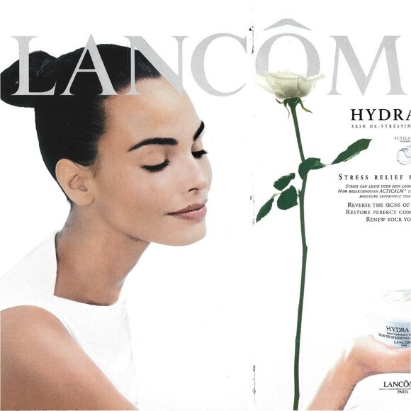 Hydra Zen Lancome Paris Moisturizer Makeup 1990s Vintage Print Ad 2 PAGE - Picture 2 of 4